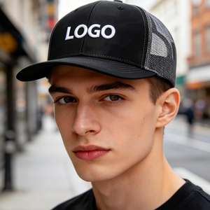 Casquette de baseball à 6 panneaux avec patch en cuir brodé personnalisé, casquettes trucker, casquettes Richardson en mesh personnalisées 112 - Product Image 5