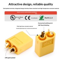 Aimaisi XT60 Mâle Femelle Plaqué Or Banane Haute Intensité ABS 500V Prise de Batterie au Lithium pour Modélisme Aéronautique Jaune Bleu Noir