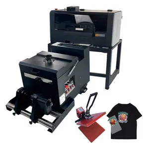 直接到胶片印刷机高速pet a4 a 3尺寸60 30厘米dtf打印机2头30厘米，带爱普生xp600 4720 i3200振动筛
