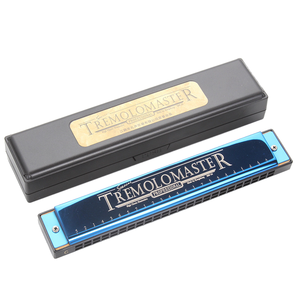 Ventas directas de fábrica Cuerpo de aluminio de 24 agujeros C-Major Diatonic Eco-Friendly Gold Finish Harmonica para estudiantes Principiantes Adultos - Product Image 1