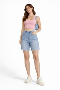 Nuevos Shorts de Mezclilla Cómodos y Desgastados con un Diseño Simple para Uso Diario - Perfectos para Versatilidad y Estilo - Product Image 2