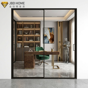 <span class=keywords><strong>Porte</strong></span> <span class=keywords><strong>coulissante</strong></span> en aluminium certifiée NFRC avec rupture de pont thermique et double vitrage en verre trempé pour terrasse - Product Image 2