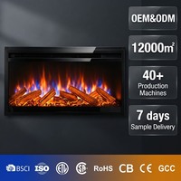 Cheminée électrique de 26 pouces, réglages de flamme et de braises en 4 couleurs, bûches en résine 3D, verre trempé, 1500W/2000W