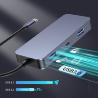 Hub USB C 8-en-1 HDTV 4K60HZ USB C PD100W lecteur de carte SD/TF Compatible pour Mac Book HP iPhone iPad ordinateur portable Chrome Book