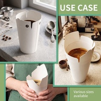 Vaso de Papel Biodegradable de Doble Pared sin Tapa, Ligero, Portátil, Desechable, Cero Plástico, para Café y Comida para Llevar