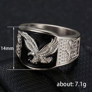 Bague d'affaires créative pour femme <span class=keywords><strong>en</strong></span> cuivre plaqué résine, motif Aigle ailé doré, polyvalente, best-seller transfrontalier - Product Image 4