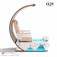 Fauteuil de massage pédicure moderne de luxe avec pompe de drainage avec lumière et fonction de surf Fauteuil de pédicure pour salon de beauté