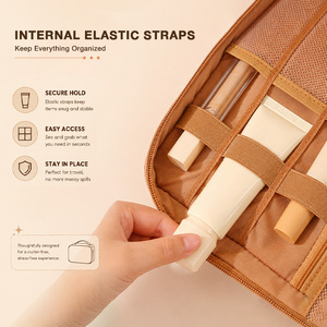 OEM ODM Service Pearl Cotton Padded Cosmetic <b>Case</b> Multi-Compartment Daily <b>Makeup</b> Storage Professional - Product Image 5