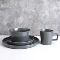 Service de table en porcelaine de luxe, vaisselle en céramique noire, 58 pièces, vaisselle occidentale