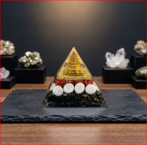 Pyramide de chakra Gomti, pyramide de cristal faite à la main, orgonite, sculpture de pierres précieuses Shree Yantra, décoration Feng Shui - Product Image 6