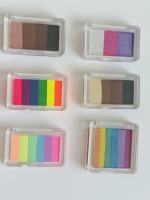 Vente chaude 6 couleurs non toxique eye-liner eau activé couleur peinture visage pigment halloween palette de maquillage