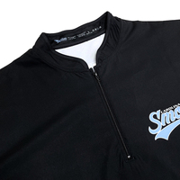 Veste de sport personnalisée noire 1/4 à fermeture éclair Baseball Sublimation séchage rapide course à pied chemises Cage pour hommes