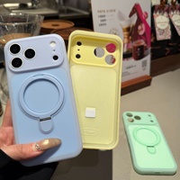 Funda Magnética Esmerilada Colorida al por Mayor con Anillo Soporte para iPhone 17 16 15 Pro Max, Carcasa Antigolpes de PC Tipo Gelatina