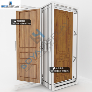 Customized Commercial Rotating Sectional <strong>Door</strong> Display Mental Modern Sliding Wooden <strong>Door</strong> Display Rack <strong>Stand</strong> - Product Image 2