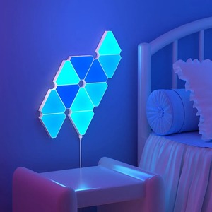 LED Triangular Quantum Lamp RGB <b>Wall</b> Lamp Smart Pickup Rhythm Background <b>Light</b> for Bedroom Bedside Night <b>Light</b> Office Decoration - Product Image 2