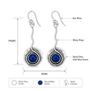 Orecchini Pendenti Vintage Blu con Filo Intrecciato, Stile Artigianale, Gioielli di Moda per Donne - Product Image 5