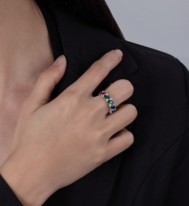 Poliva anillo plata 925 CZ đính hôn Nhẫn cưới cổ điển <span class=keywords><strong>prong</strong></span> thiết lập đơn giản Bóng Hiện Đại nhìn Vòng - Product Image 2