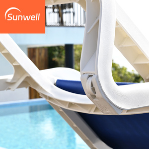 Chaise longue de piscine en <span class=keywords><strong>plastique</strong></span> durable et économique, couleur blanche, portable, pour hôtel et villa, utilisation en extérieur - Product Image 5