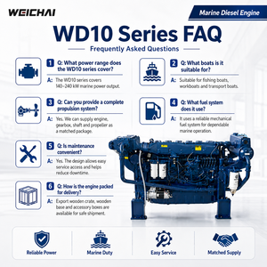 Moteur diesel marin SCDC authentique Weichai WD10C240-15 240HP 176kW IMO II pour fabricant de bateaux de pêche - Product Image 5