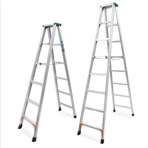 Multipurpose Folding Portable Safety Aluminum Alloy Double Sided Step Ladder For Home Library Supermarket Warehouse