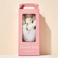 Boîte cadeau pliable en gros avec fenêtre, en carton recyclé, pour anniversaire et Saint-Valentin, avec impression à l'encre de soja