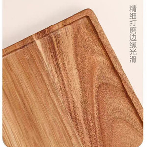 Acacia Wood Steak <b>Tray</b> Rectangular Solid Wood Serving Platter For Western Food Home Use - Product Image 3