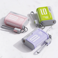 Baterai Li-Polymer 10000mAh 35W Pengisian Cepat Tipe-C Kapasitas Tinggi Dual Built-in Mecha Mini Power Bank Indikator LED Tali Gantungan