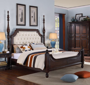 Goodwin italiano classico stile antico in legno massello camera da letto Set di lusso casa camera da letto GMB65 - Product Image 4