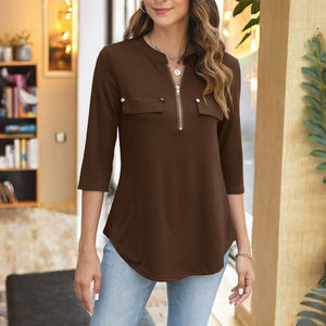 Camiseta de Algodón Orgánico Premium para Mujer, Suave y Transpirable, Lisa, Ecológica, de Manga Corta, Básica, de Color Sólido - Product Image 3