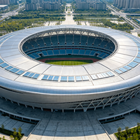 Structure en acier galvanisé durable pour toit de stade sportif, couverture de treillis spatial pour tribune de football extérieure