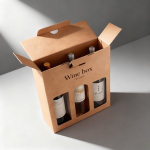 Caja de Vino de Papel Kraft para Botellas de Whisky, Diseño de Impresión Digital con Logotipo Personalizado al por Mayor - Product Image 1