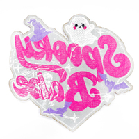 Patch en chenille personnalisé motif Cœur Spooky Babe, broderie et applique personnalisées Halloween Fantôme Sorcière pour vestes et sweats à capuche