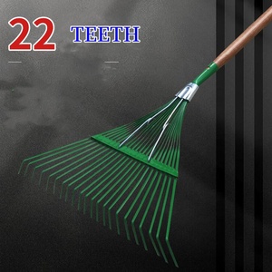 Râteau en acier à 22 dents <span class=keywords><strong>pour</strong></span> le jardin, les pelouses, les patios et les cours, les feuilles et la <span class=keywords><strong>mousse</strong></span> avec manche en bois. - Product Image 3