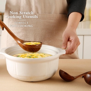 3 Kích Thước Bằng Gỗ Súp Ladles Nấu Ăn Thìa Không Dính Đồ Dùng Nhà Bếp Thiết Lập Cho Nấu Ăn Tự Nhiên Gỗ Tếch Dài Xử Lý Nấu Ăn Công Cụ - Product Image 6