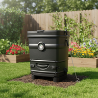 Composteur thermique 260L pour déchets de jardin - Matériel d'isolation extérieur - Compostage accéléré - Grand bac à compost