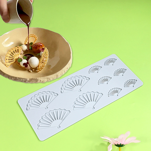 Fan Shape Silicone Lace Mold 10 Cavity Chinese Style Folding Fan Fondant Mould for Cake Decorating Chocolate Sugar <b>Craft</b> DIY - Product Image 4