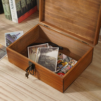 Boîte de rangement vintage en bois de pin fait main, verrouillable, décorative, pour souvenirs, avec logo personnalisé pour un cadeau de mariage spécial