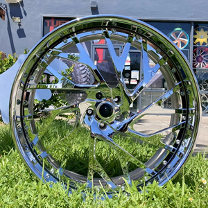 Rines de Aleación Forjados de Lujo Personalizados SJ de 2 Piezas, 22, 24, 26, 28 Pulgadas, Color Dorado Cromado, para Camioneta Chevy C10, Cutlass, Impala, Monte Carlo - Product Image 5