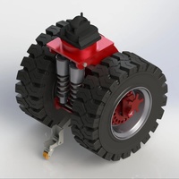 Roues de conteneur en acier super résistantes tout-terrain de 22 pouces et 12 tonnes pneus tout-terrain en caoutchouc double avec système de suspension absorbant les chocs