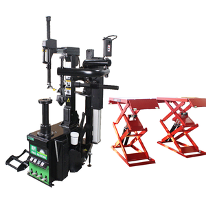 Cambiador de Neumáticos Automático Profesional con Elevadores de Tijera Dobles Rojos para Neumáticos de Automóvil, Fuente de Alimentación de 220V - Product Image 1