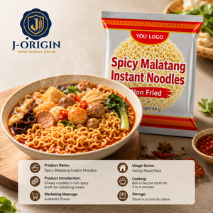 Nouilles instantanées épicées Malatang à base de farine de blé, non frites, 60g, pour Hot Pot, repas prêt à manger, en carton, approvisionnement OEM en vrac, cuisson en 4 minutes - Product Image 3