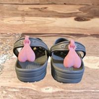 Breloque de sabot rose en forme de boule, accessoire de décoration DIY pour chaussures d'enfants, boucle fantaisie, pendentif œuf de jardin, accessoires pour chaussures en caoutchouc souple