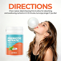 Vitahall OEM Chewing-gum prébiotique au nitrate saveur menthe favorisant la santé du microbiome buccal, stimulant l'énergie, complément alimentaire