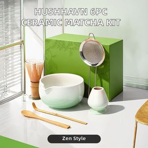 2026 New Asian Zen Design Ceramic <b>Matcha</b> <b>Set</b> Includes Bowl Holder Bamboo Whisk (Chasen) Spoon Sifter-6P Complete Kit - Product Image 2