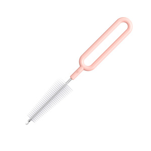 Brosse à tétine en acier inoxydable avec poignée, brosse rotative à 360 degrés en nylon, brosse de nettoyage pour biberons, brosse pour bec de théière, usage domestique - Product Image 6