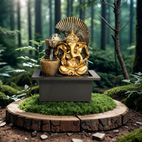 Fontaine extérieure de bouddha assis avec LED, méditation zen, décor de jardin/patio/arrière-cour