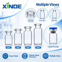 Botol Kaca Obat XINDE 2ml 4ml 6ml 8ml, Botol Vial Kaca Kecil dengan Tutup, Kuas, dan Sablon