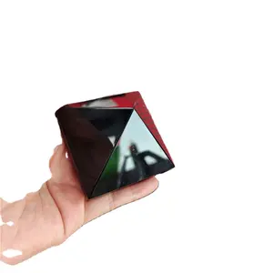 2 "doğal siyah obsidian kristal piramit kaya temizle kristal şarkı piramitleri