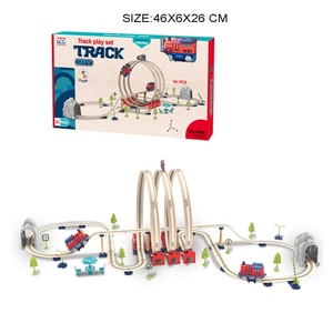 Điện âm thanh ánh sáng đường sắt Train DIY thành phần theo dõi xe trẻ em 3 + Battery Powered cậu bé Đồ chơi hoàn hảo món quà sinh nhật - Product Image 2