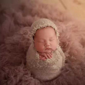 Vêtements de photographie de nouveau-né, chapeau en tissu d'emballage de Photo de bébé, dentelle Mohair, fil enveloppé - Product Image 3
